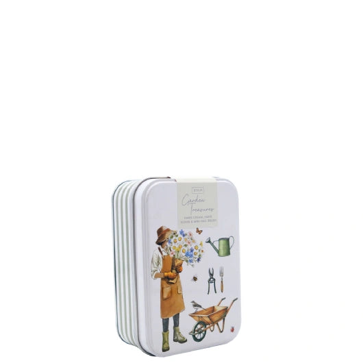 JENAM LIFE IN THE GARDEN - GARDEN TREASURE (TIN) 30ML HAND CREAM, HAND SCRUB & MINI NAIL BRUSH