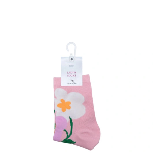 JENAM LIFE IN THE GARDEN - LADIES SOCKS (PINK WITH FLOWERS)