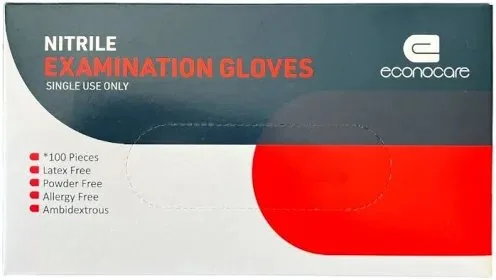 MX ECONOCARE NITRILE EXAMINATION GLOVES 100