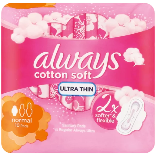 ALWAYS ULTRA THIN COTTON SOFT NORMAL PADS 10