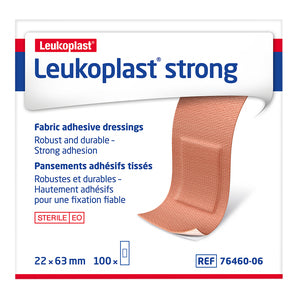 LEUKOPLAST STRONG STERILE 22MM X 63MM TAN PLATERS 100