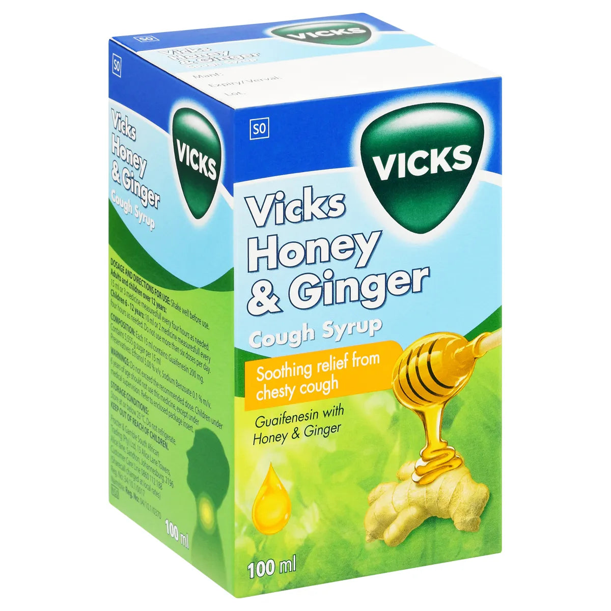 VICKS HONEY AND GINGER COUGH SYRUP 100ML