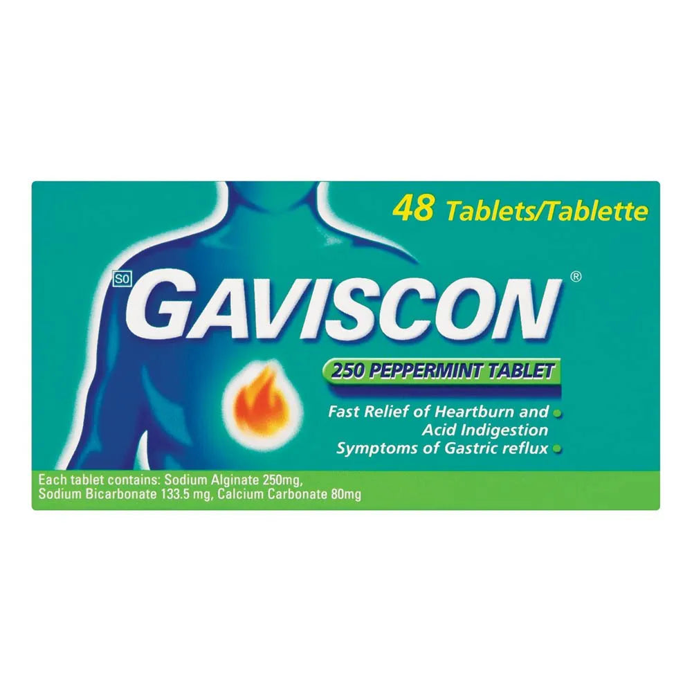 GAVISCON 250MG PEPPERMINT TABLETS 48