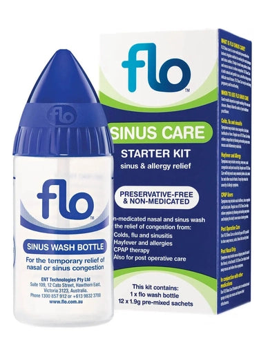 FLO SINUS CARE STARTER KIT 1 BOTTLE AND 12 SACHETS