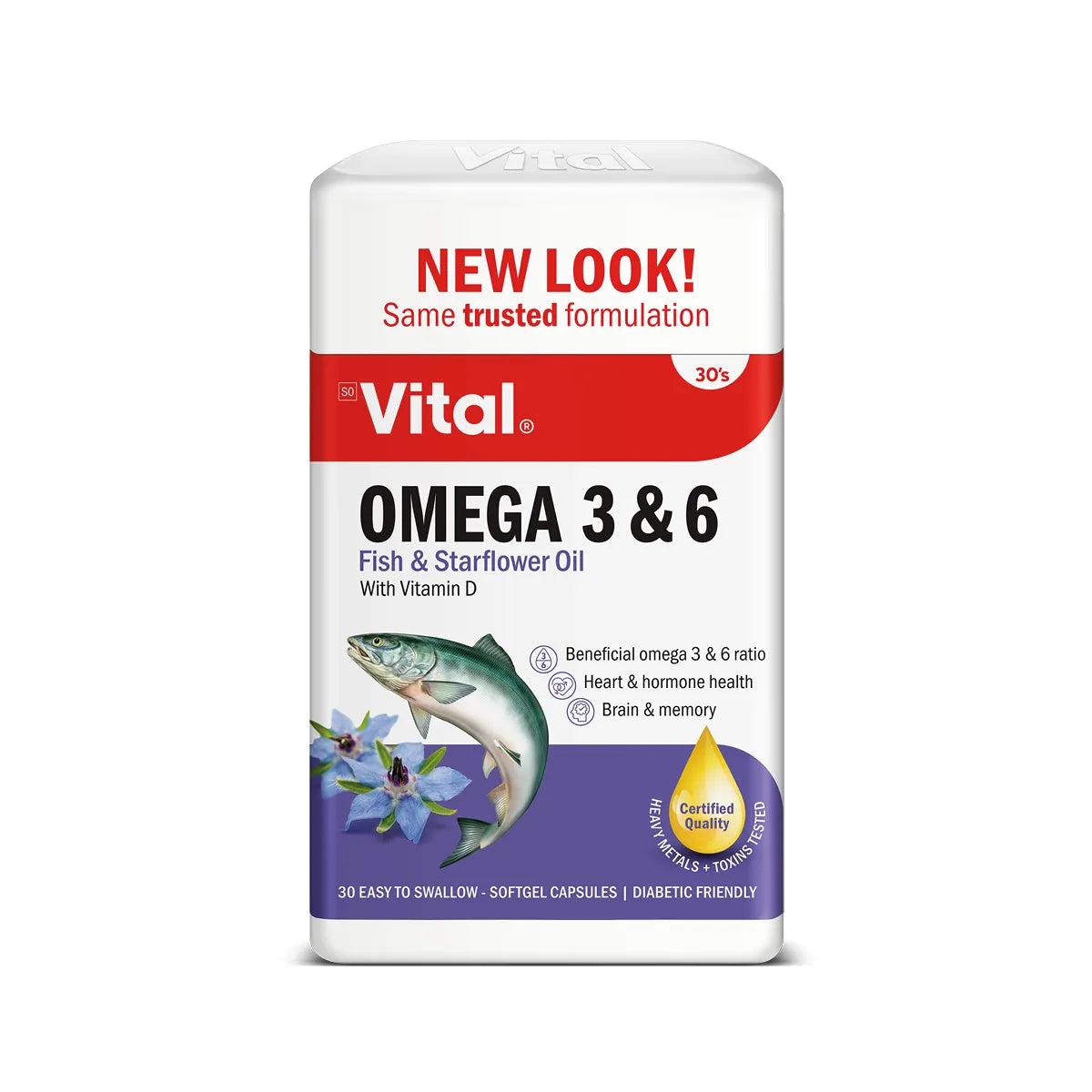 VITAL OMEGA 3 & 6 CAPSULES 30