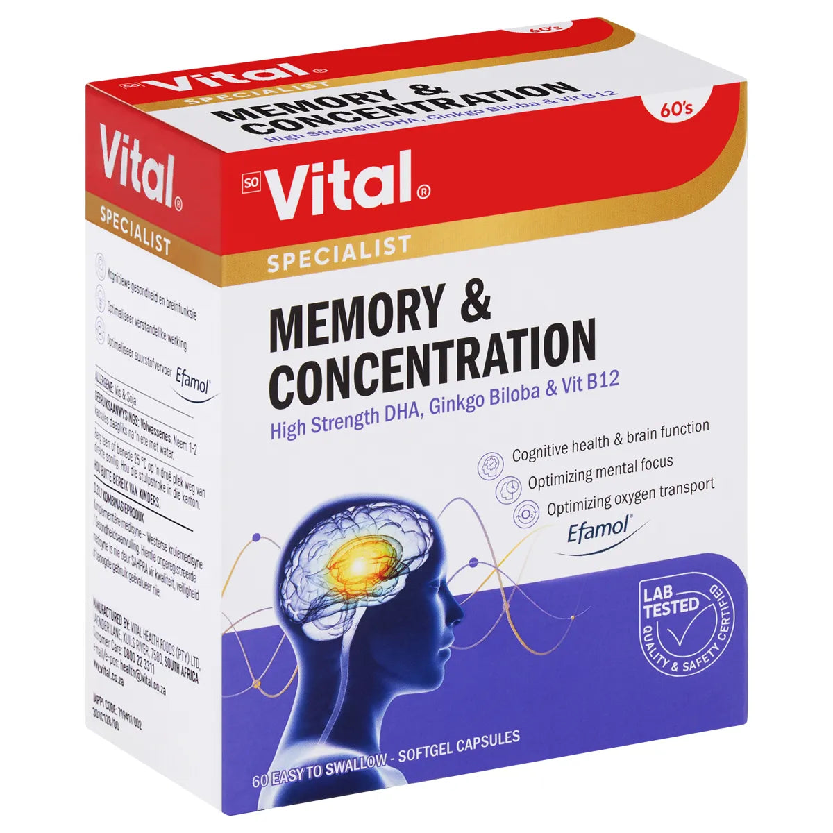 VITAL MEMORY & CONCENTRATION CAPSULES 60