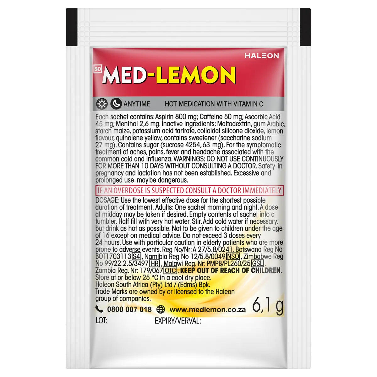 MED LEMON ORIGINAL SINGLE SACHET