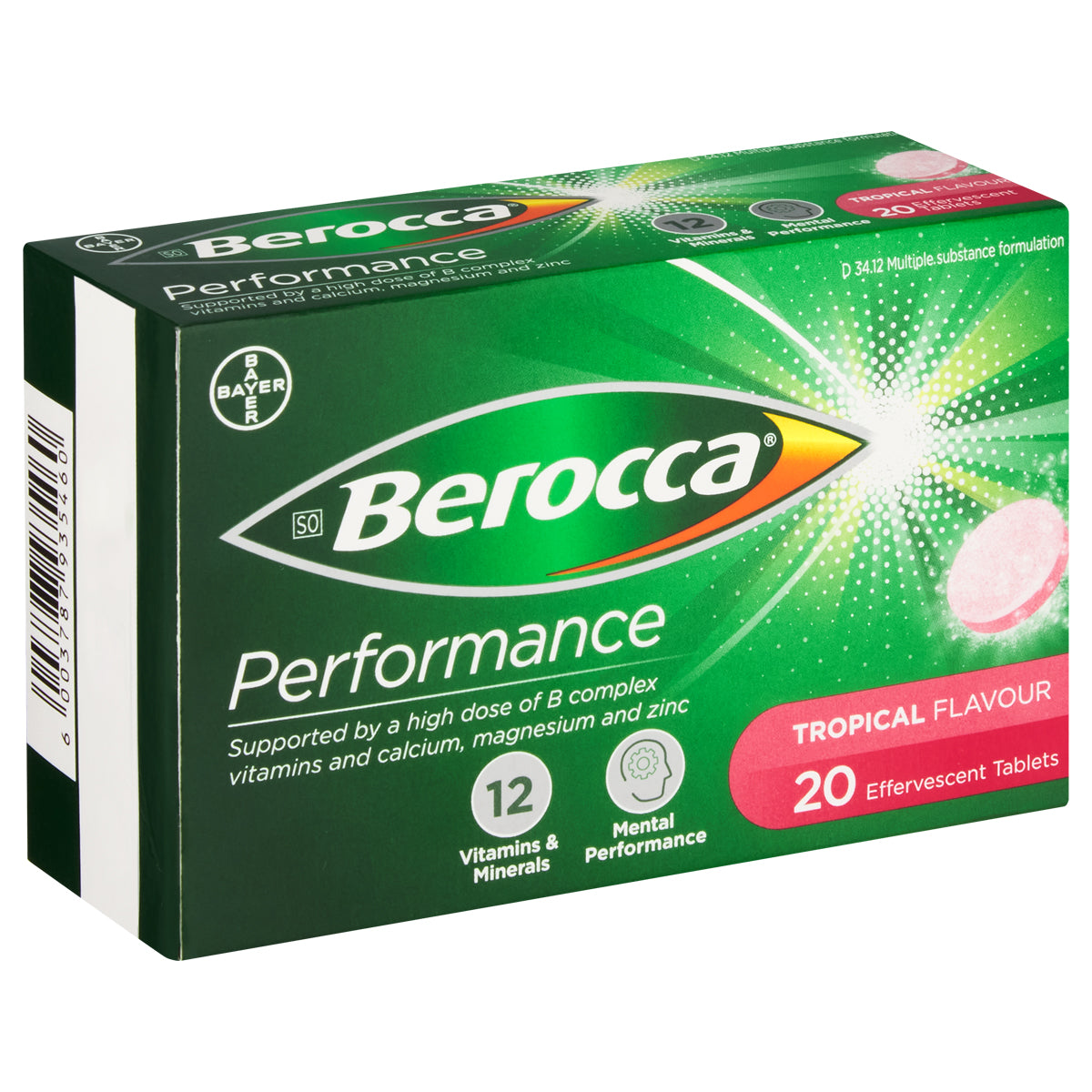BEROCCA TROPICAL EFFERVESCENT 20