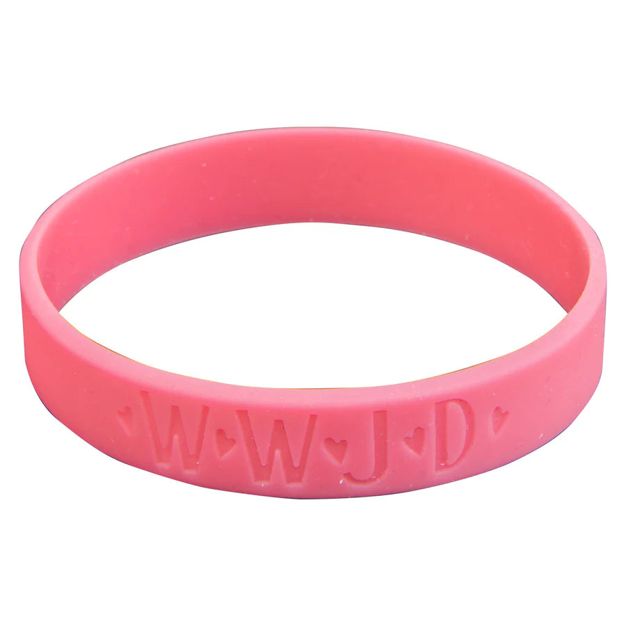 WWJD silicone wrist band - grey