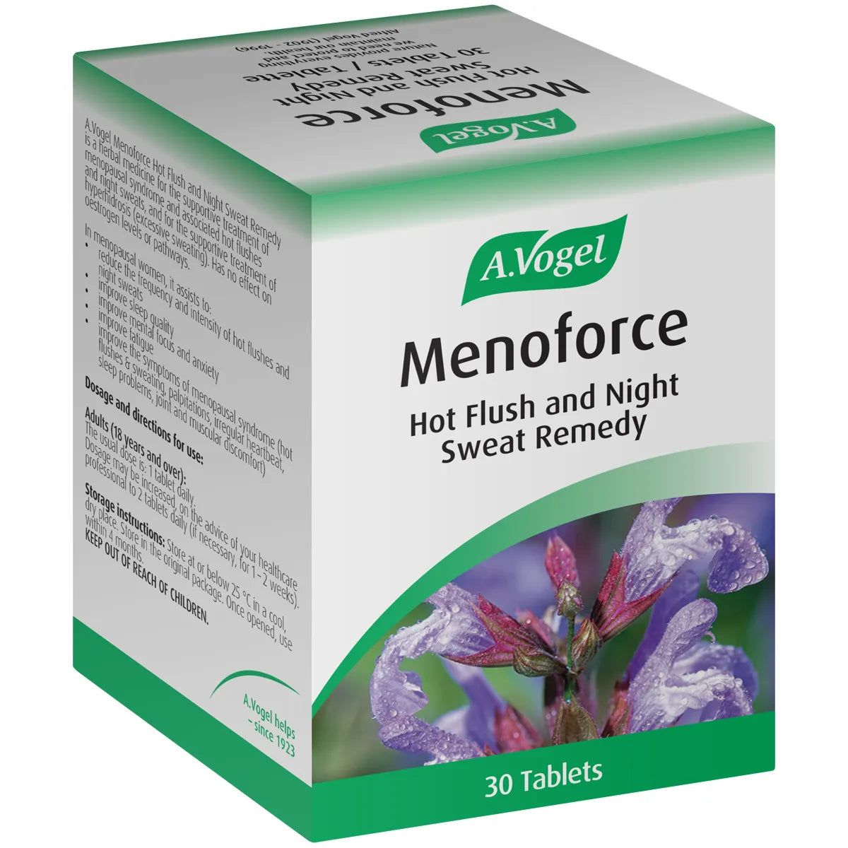 A.VOGEL MENOFORCE HOT FLUSH AND NIGHT SWEAT REMEDY TABLETS