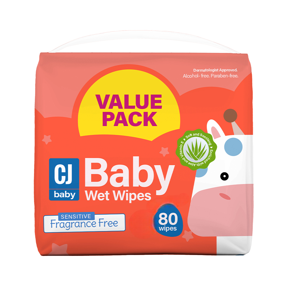 CJ FRAGRANCE FREE BABY WIPES 80