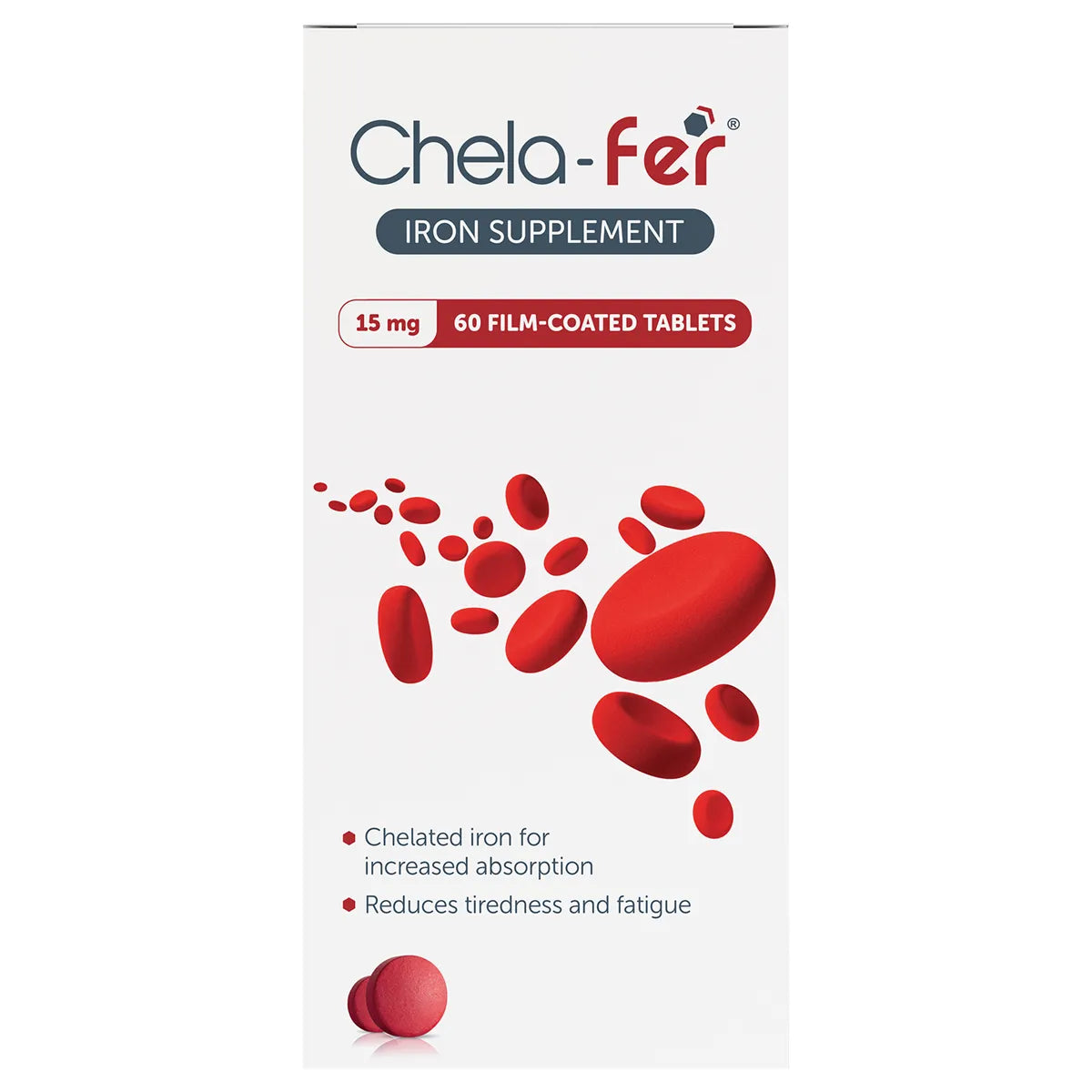CHELA-FER 15MG/250MCG TABLETS 60