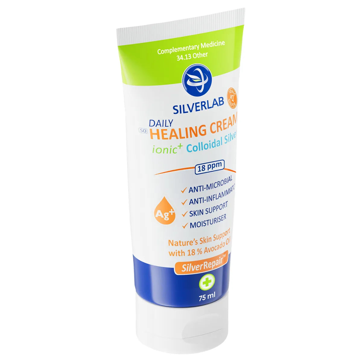 SILVERLAB COLLOIDAL SILVER HEALING CREAM 75ML
