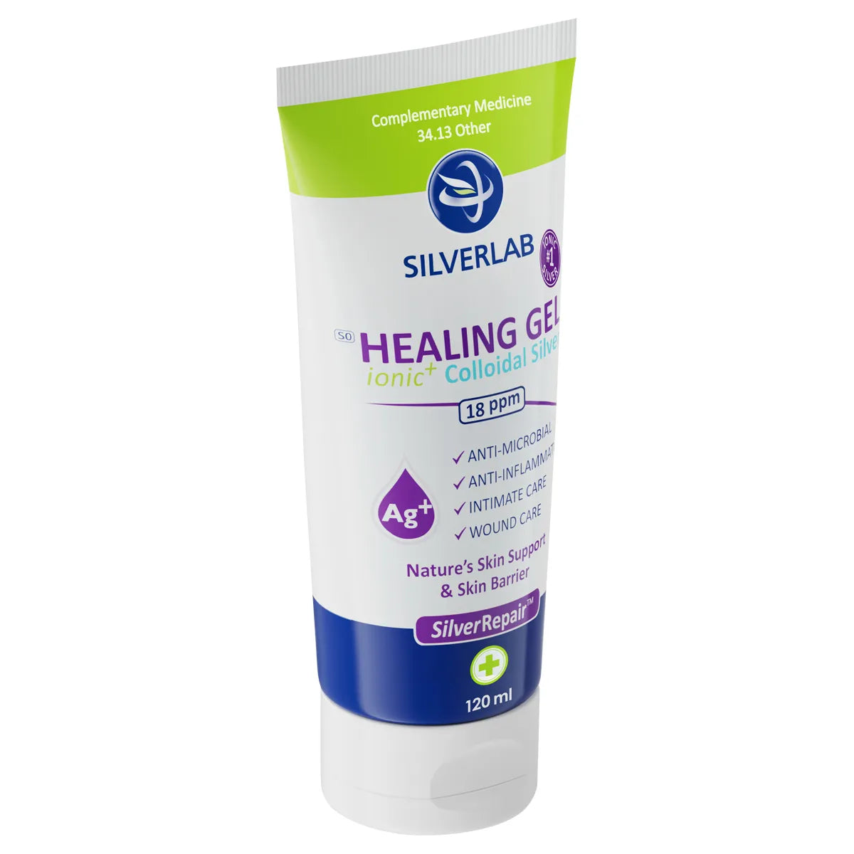 SILVERLAB COLLOIDAL SILVER HEALING GEL TUBE 120ML