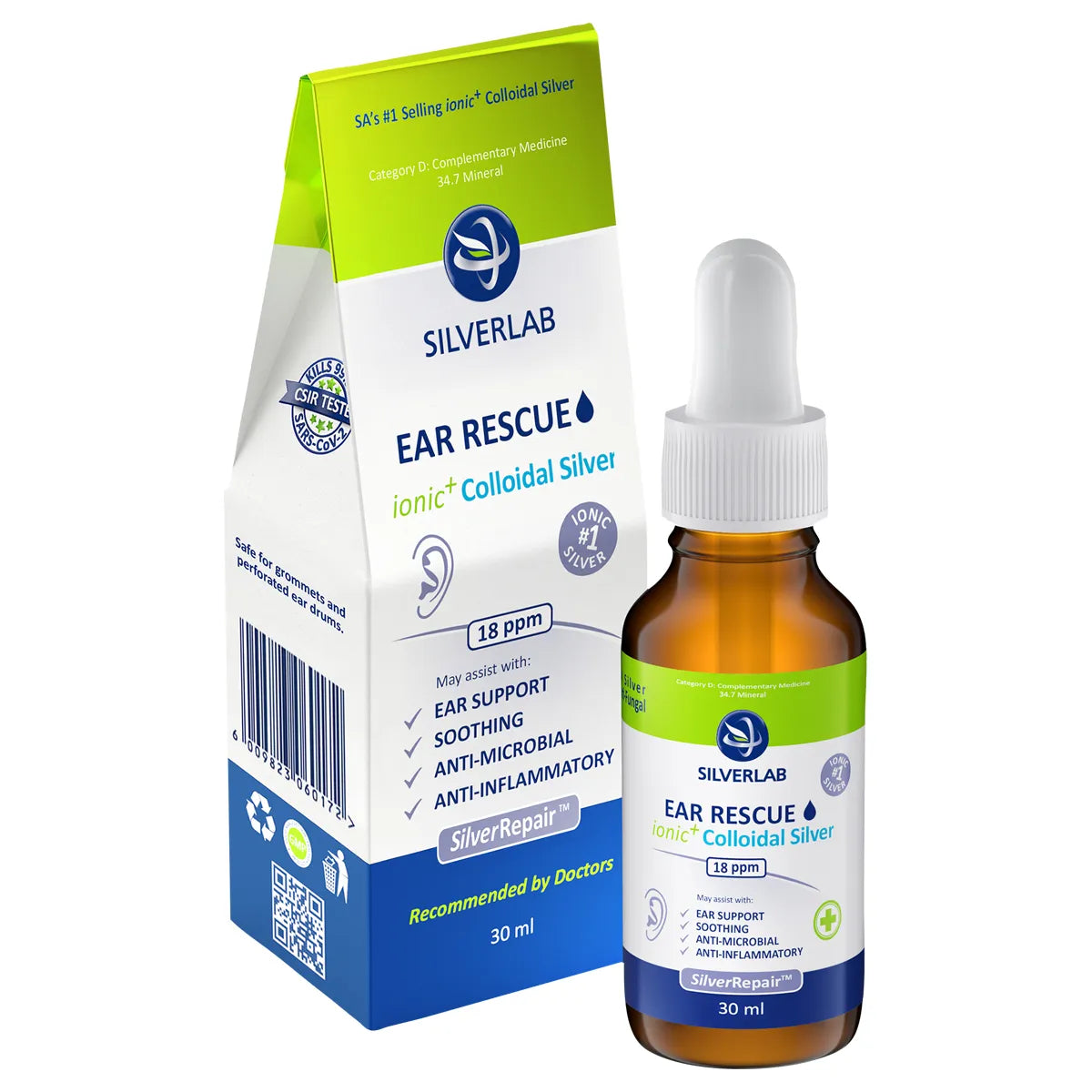 SILVERLAB 0.0018% SPORT SWIMMERS EAR RESCUE 30ML