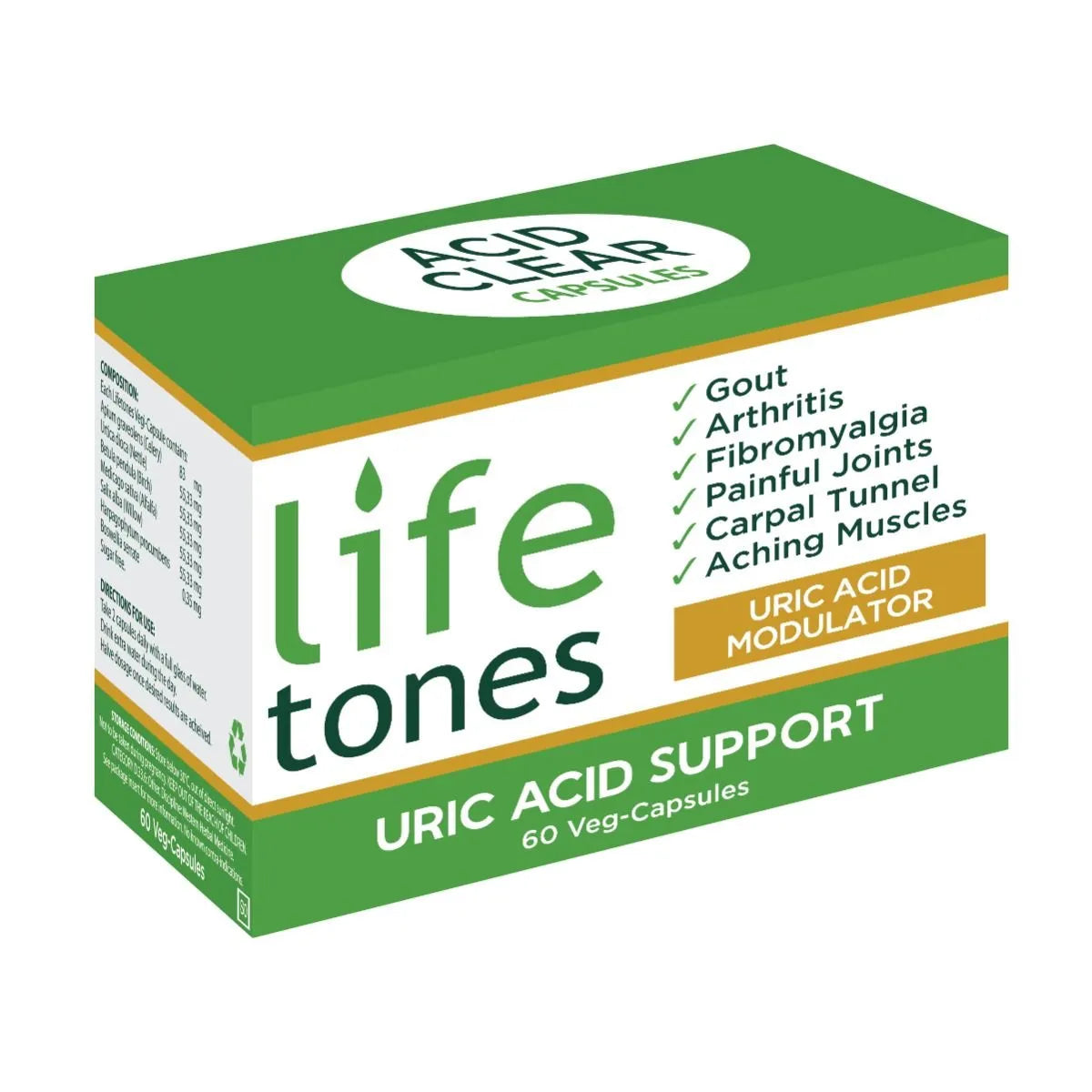 LIFETONES ACID CLEAR VEG CAPSULES