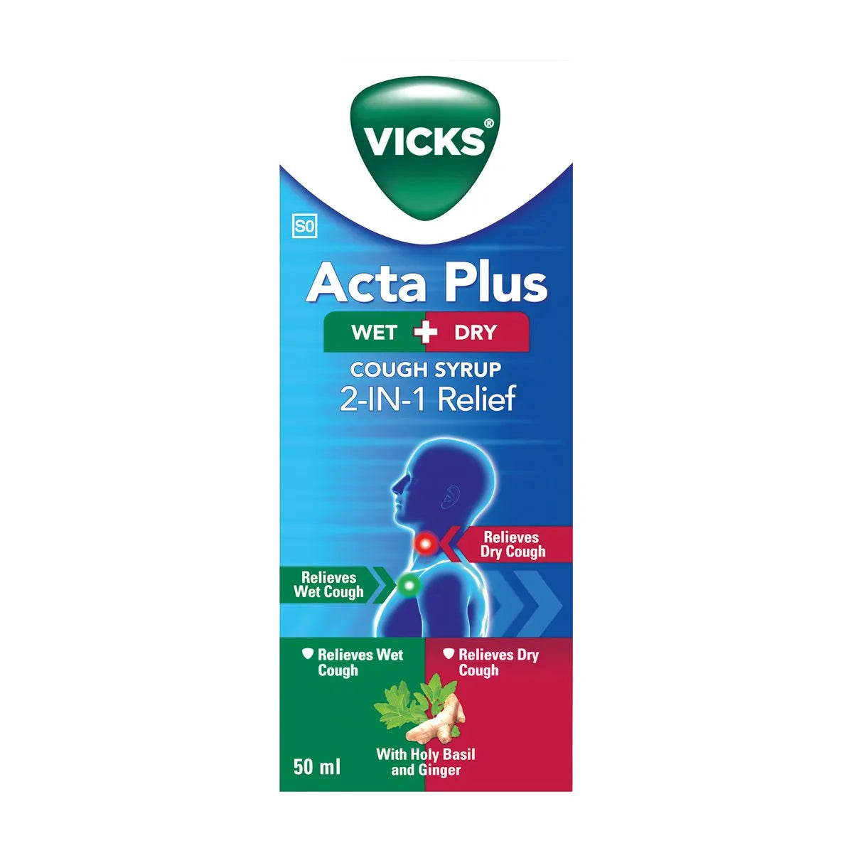 VICKS ACTA PLUS WET & DRY COUGH SYRUP 50ML