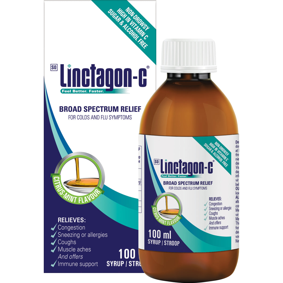 LINCTAGON-C ADULT COLD AND FLU SYRUP 100ML