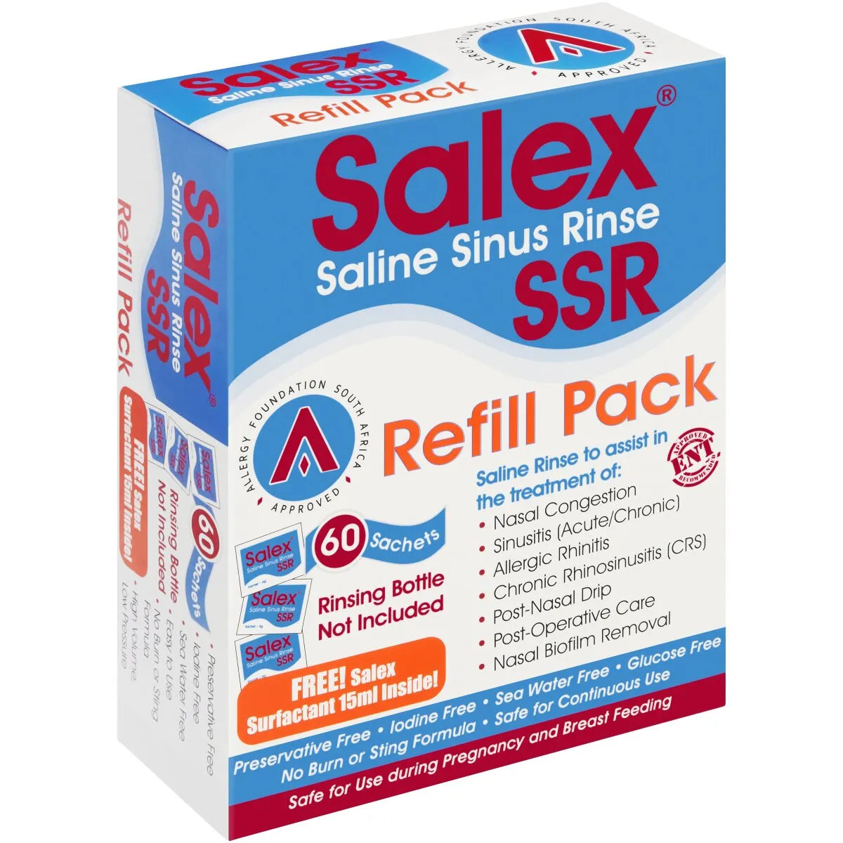 SALEX SSR SALINE SINUS RINSE REFILL SACHETS 60