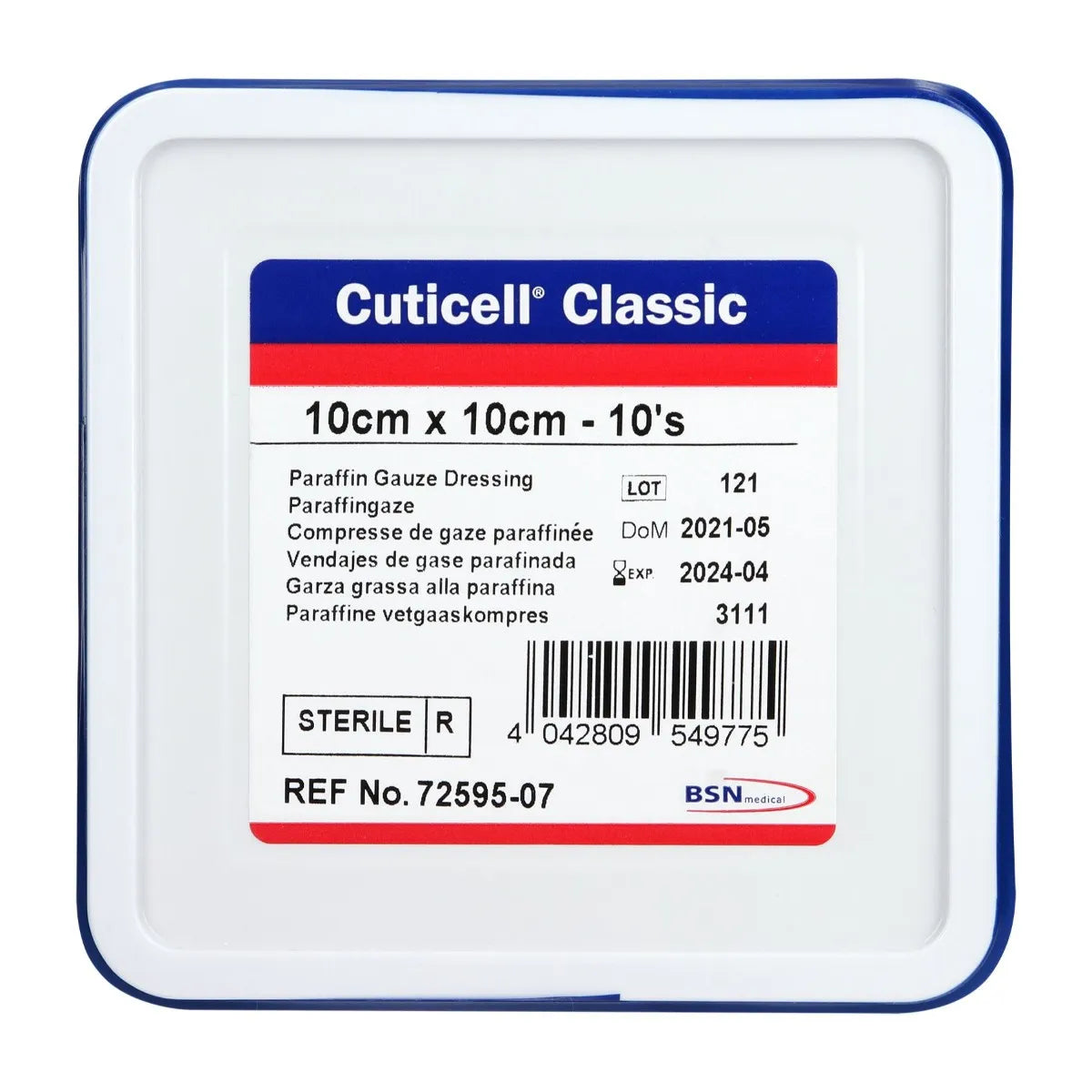 CUTICELL CLASSIC STERILE PARAFFIN GAUZE DRESSING 10