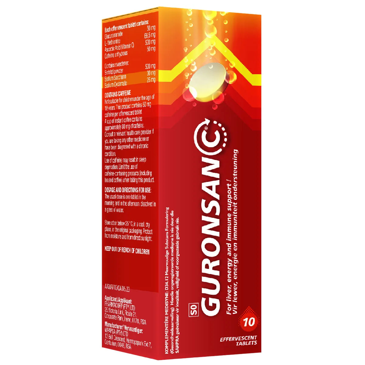 PHARMACORP GURONSAN C EFFERVESCENT 10