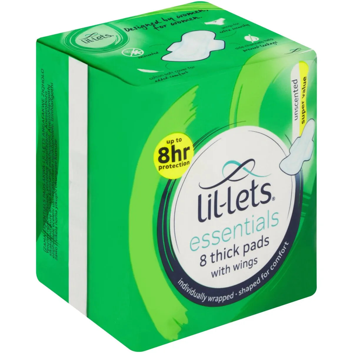 LILLETS ESSENTIAL PAD+WING UNSCENTED 8