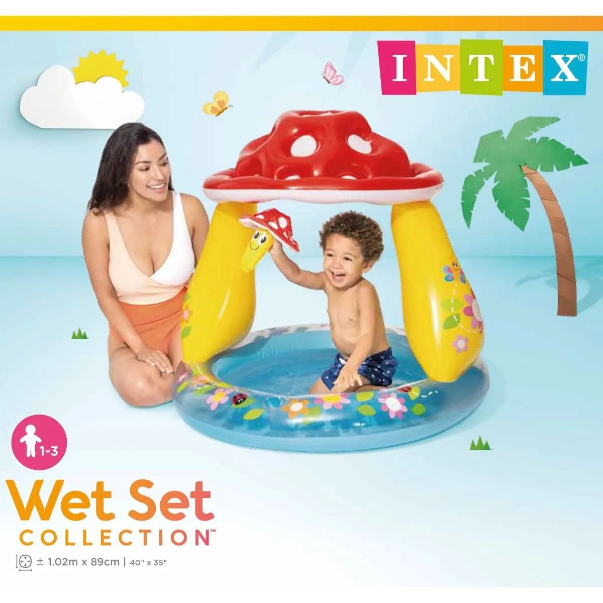 INTEX MUSHROOM BABY POOL 1-3 YEARS