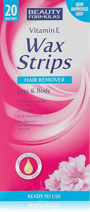 BEAUTY FORMULAS HAIR REMOVAL WAX STRIPS LEGS AND BODY 20