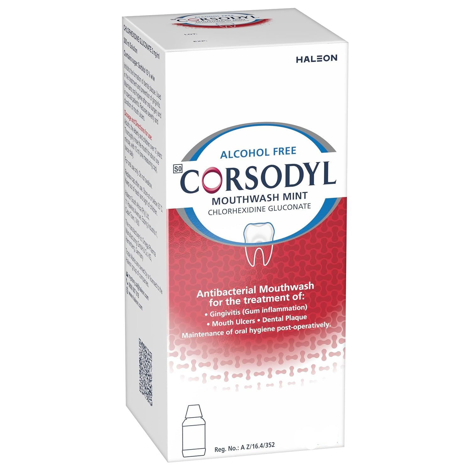 CORSODYL 2MG/1ML MINT (ALCOHOL FREE) MOUTHWASH 200ML