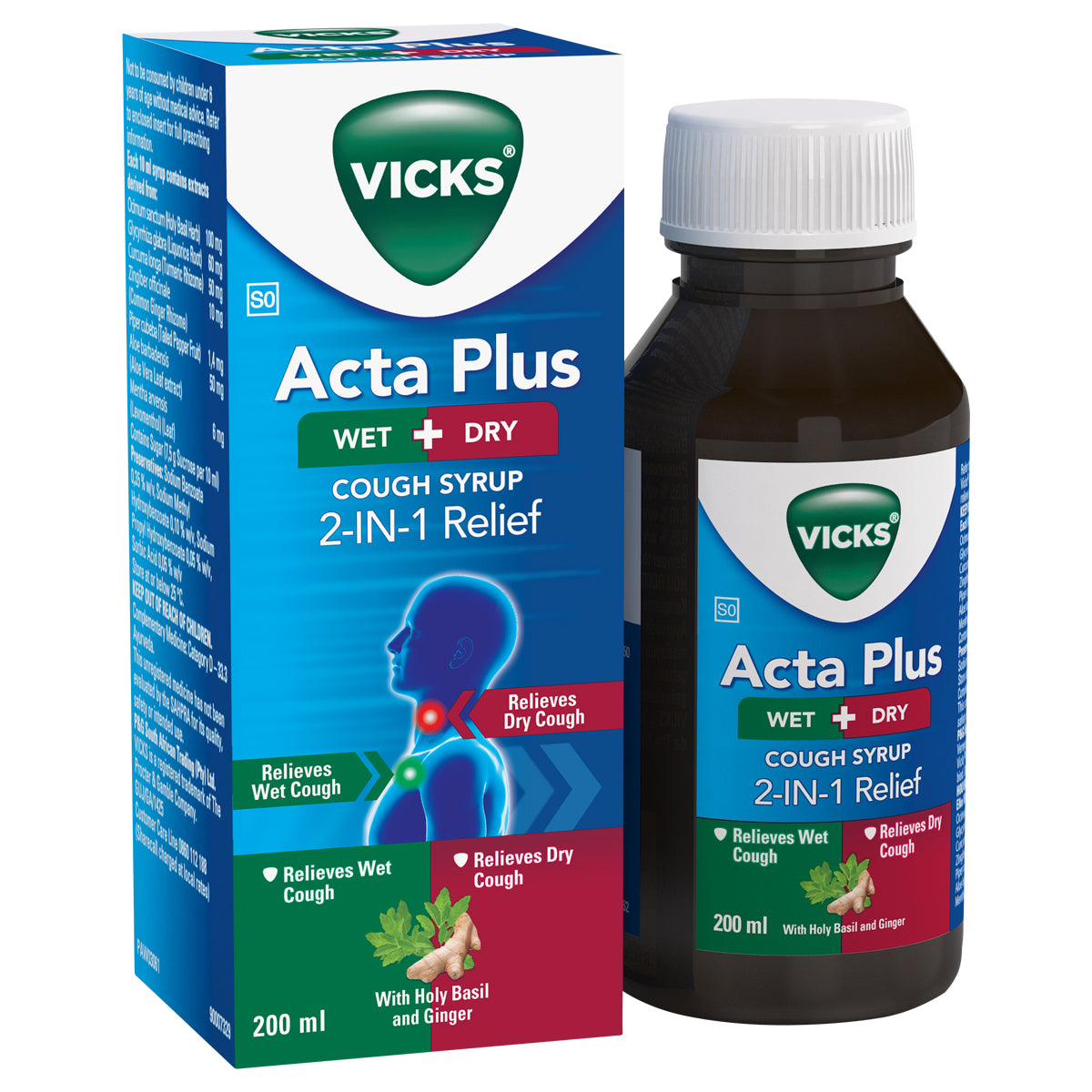 VICKS ACTA PLUS WET & DRY COUGH SYRUP 200ML