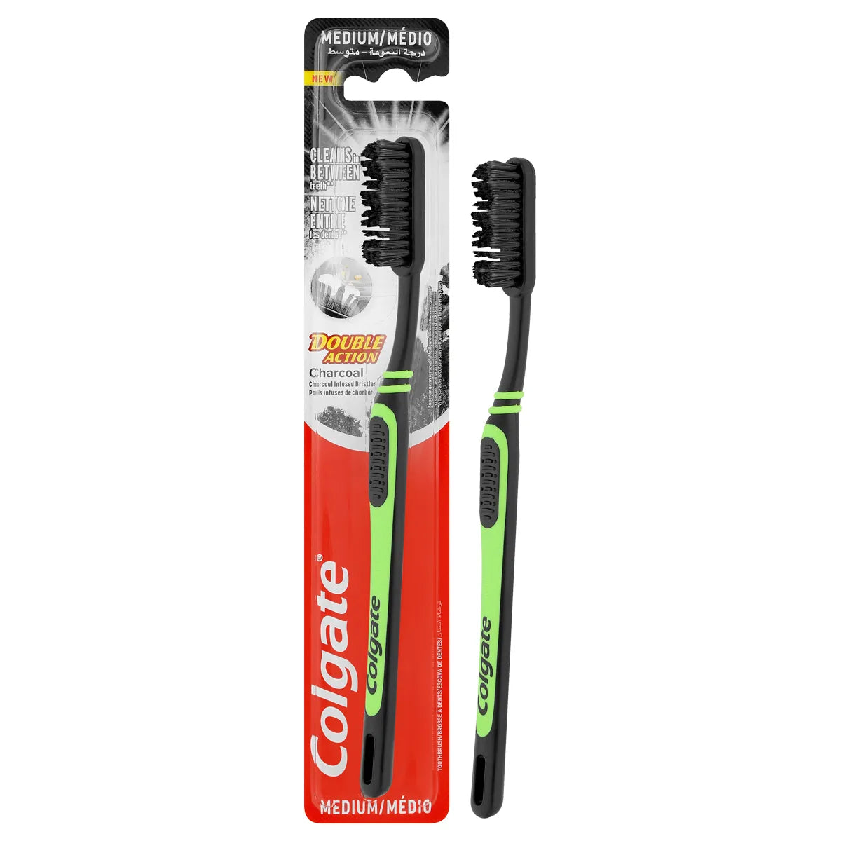 COLGATE TOOTHBRUSH DOUBLE ACTION CHARCOAL