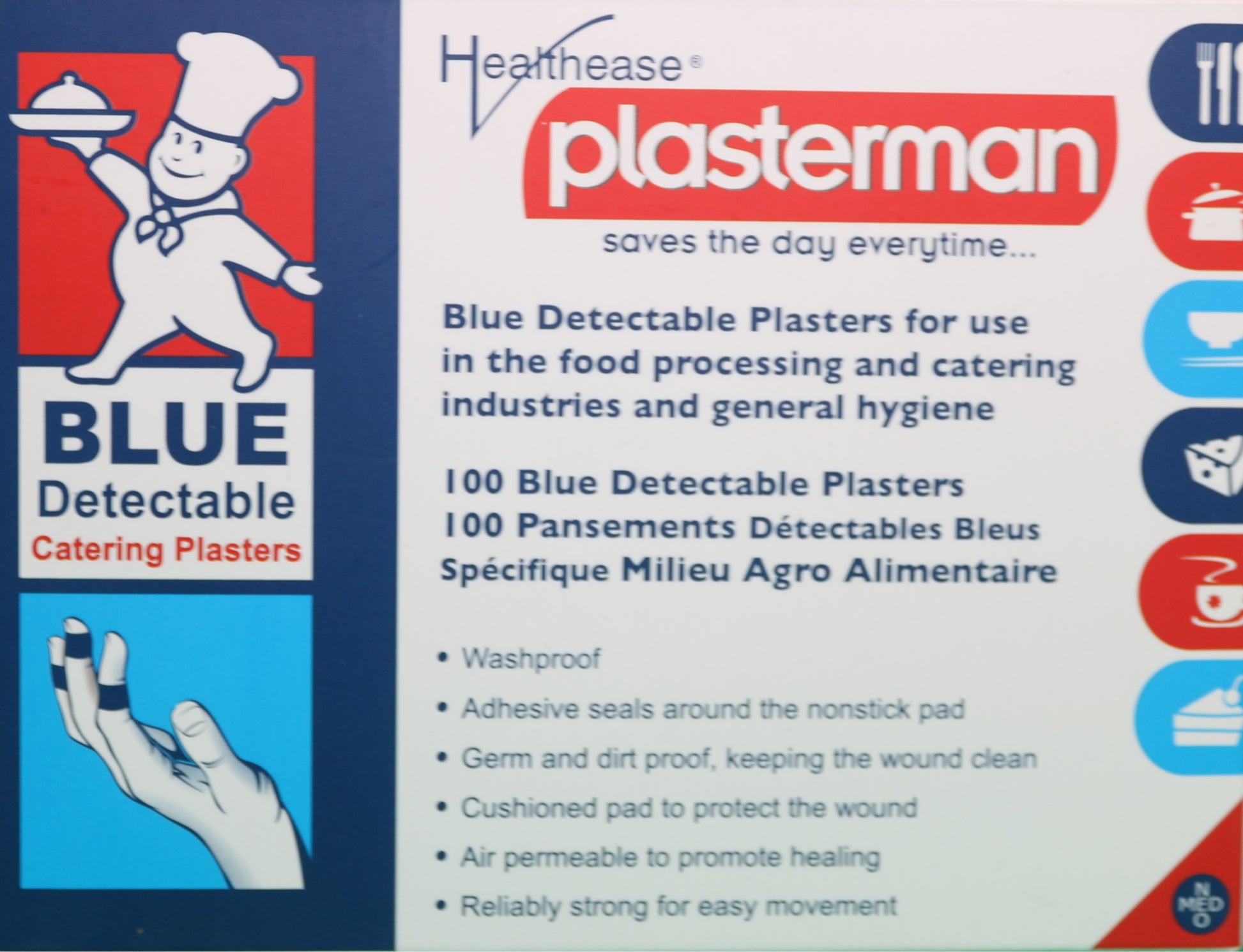 HEALTHEASE BLUE 100 PLASTERS
