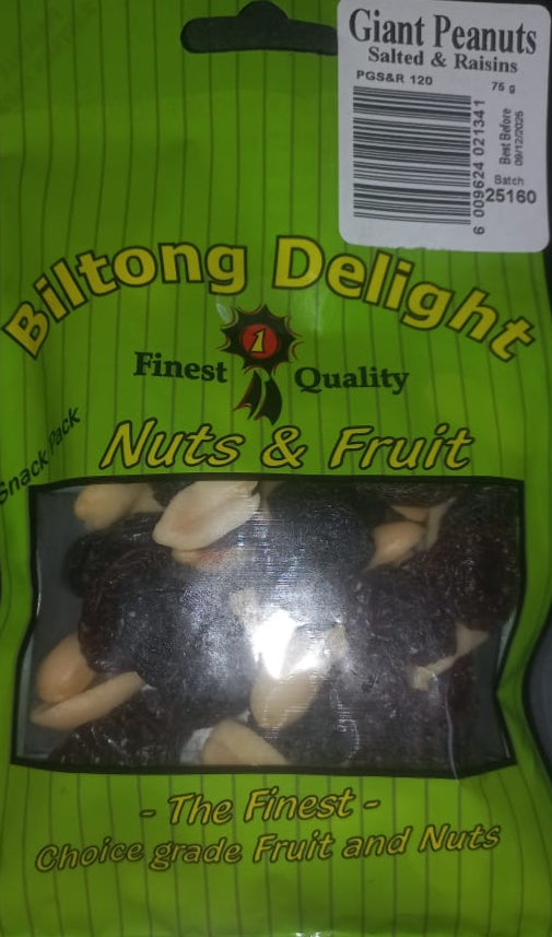 BILTONG DELIGHT GIANT PEANUT & RAISINS