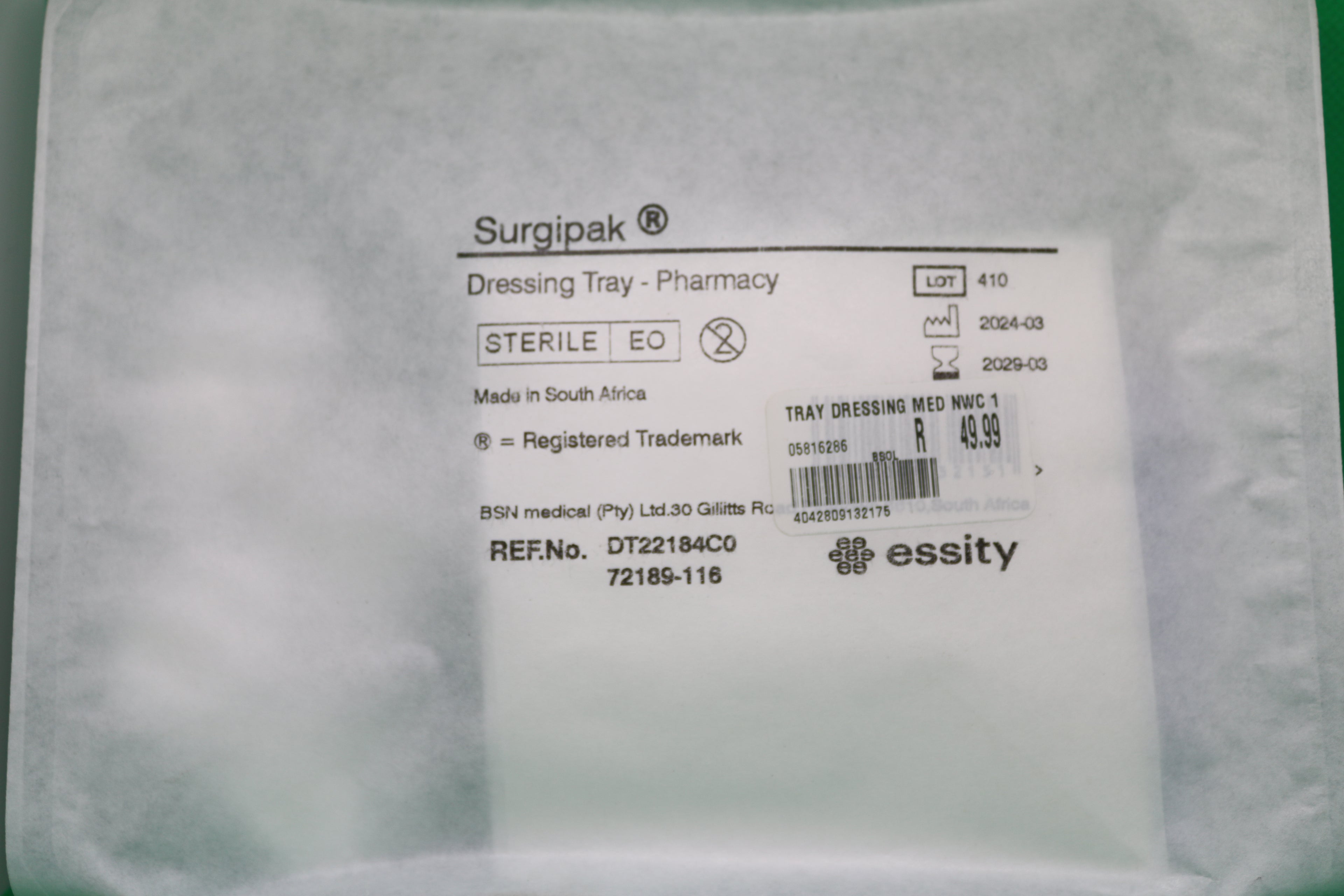 SURGIPAK DRESSING TRAY