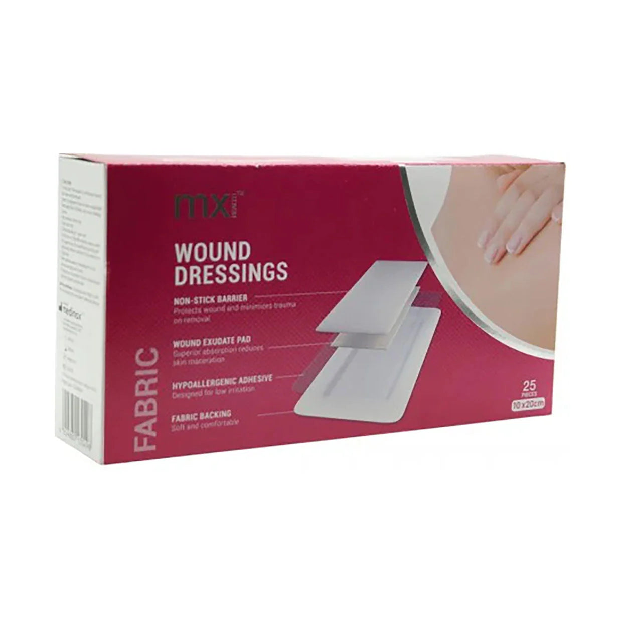 MX FABRIC WOUND DRESSING 10CM X 20CM SINGLE