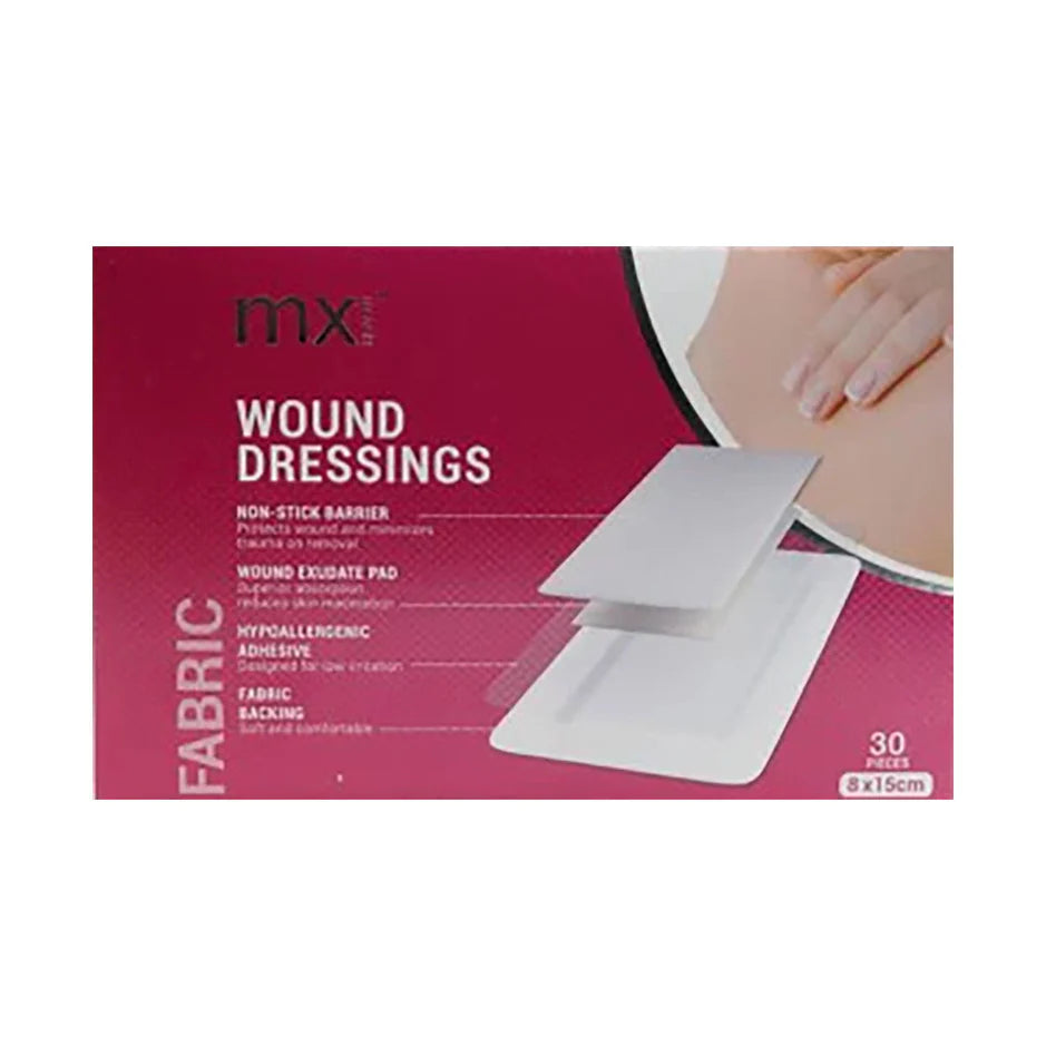 MX FABRIC WOUND DRESSING 8CM X 15CM SINGLE