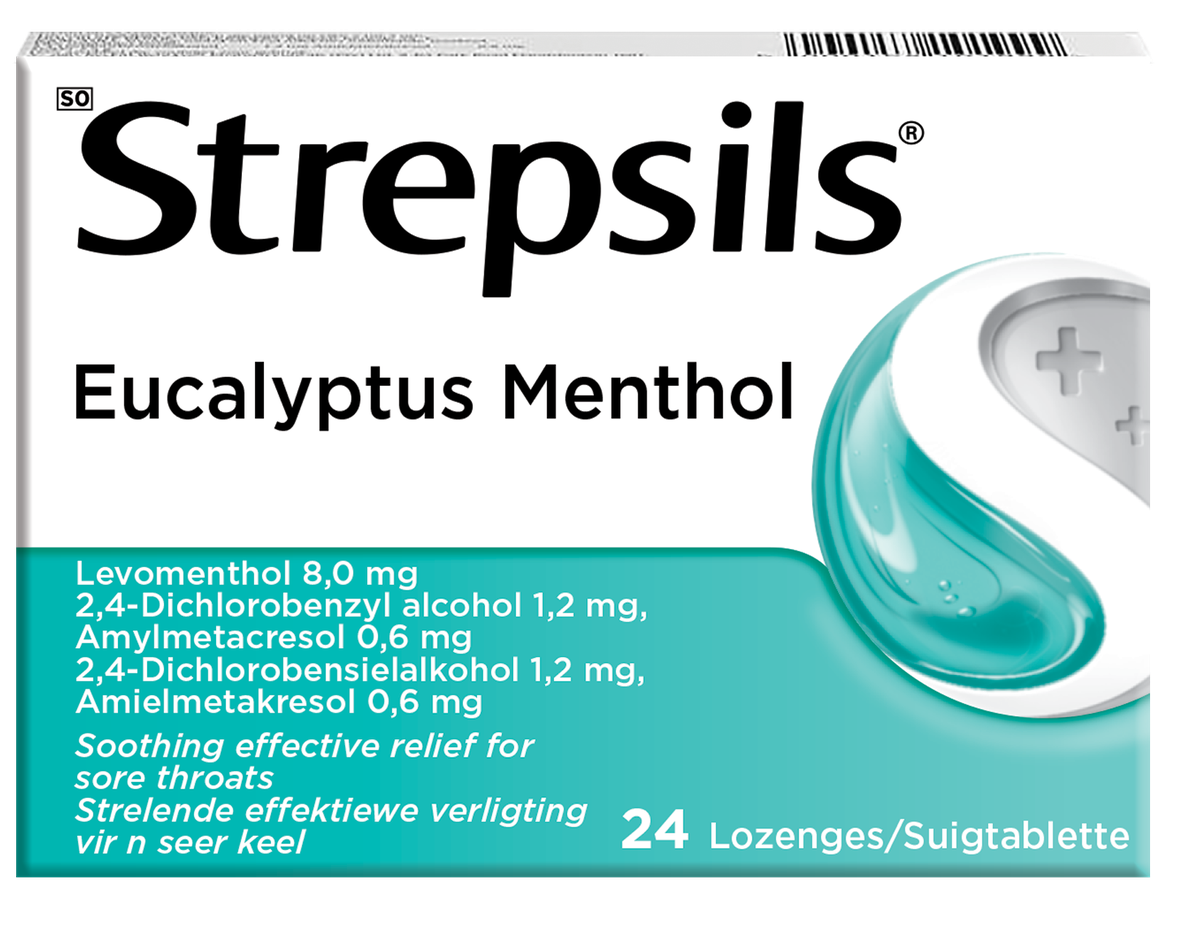 STREPSILS EUCALYPTUS MENTHOL LOZENGES 24