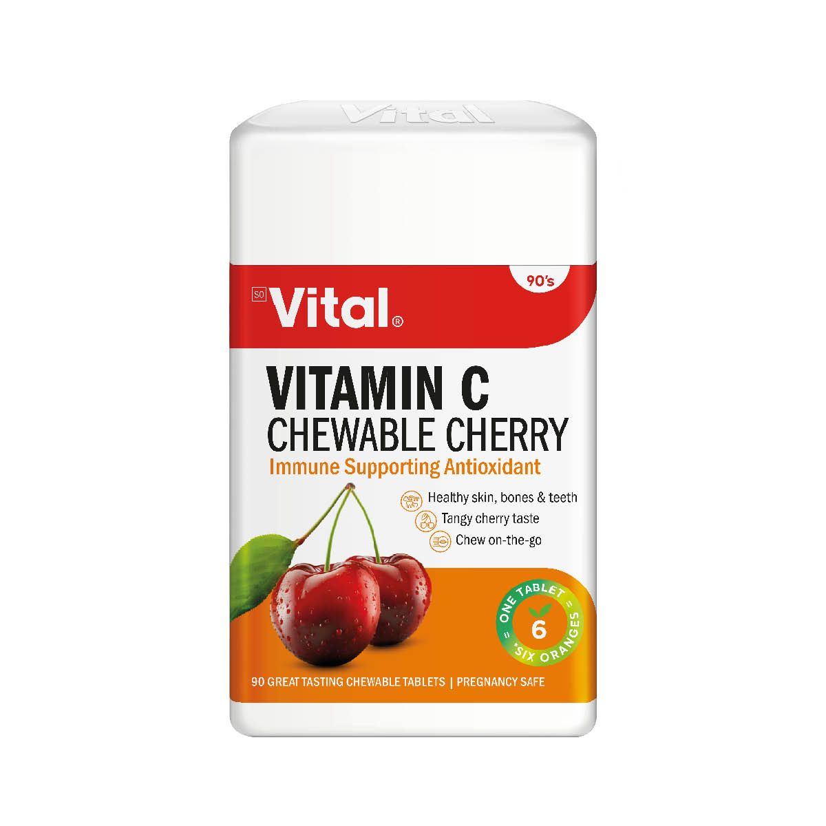 VITAL VITAMIN C CHEWABLE CHERRY CHEW TABLETS 90