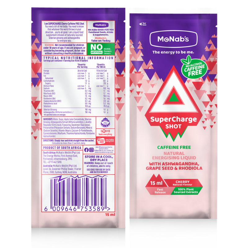 MCNABS CAFFEINE FREE SHOT CHERRY SINGLE SACHET