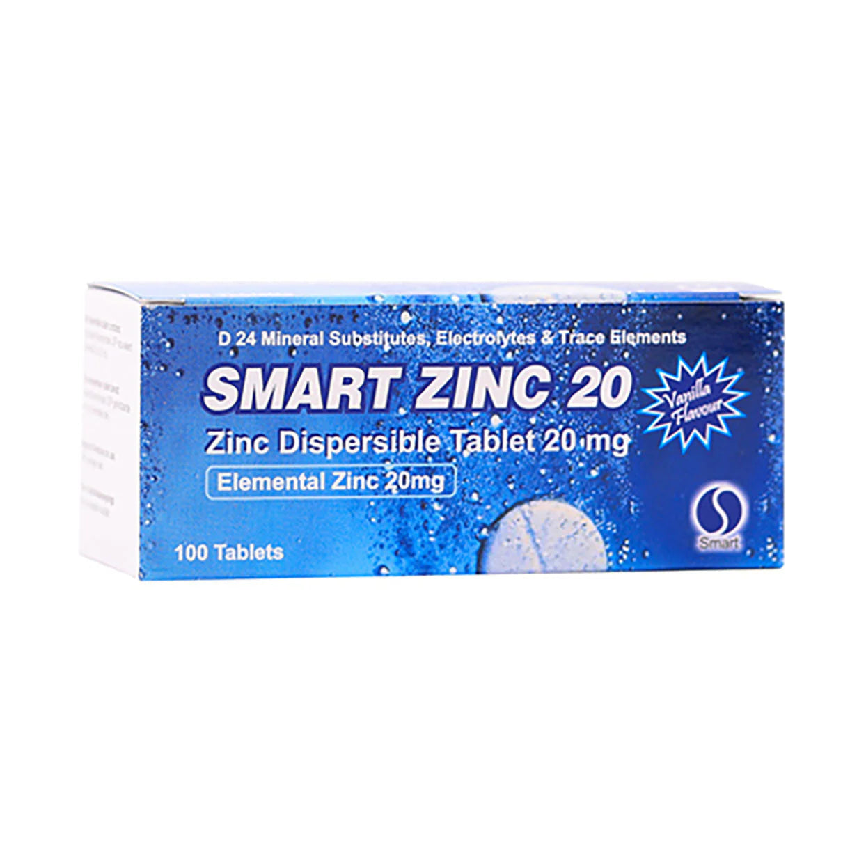 SMART ZINC 20MG DISPERSIBLE TABLETS 100