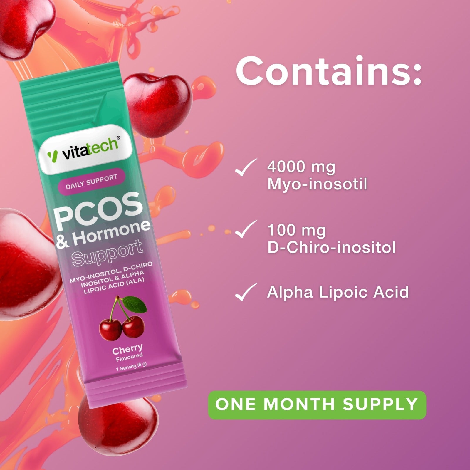 VITATECH PCOS & HORMONE SUPPORT PACK ( 30 SACHETS)