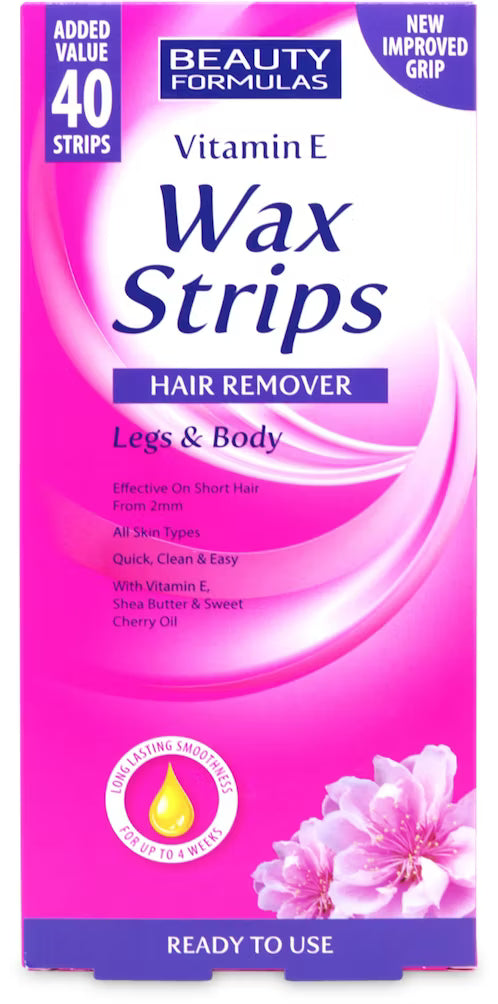 BEAUTY FORMULAS HAIR WAX REMOVAL STRIPS