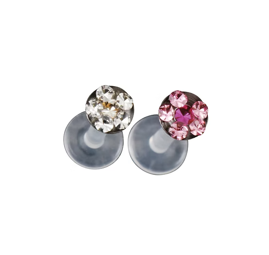 LABRIET DAISY CRYSTAL/ROSE-FUCHSIA/RETAINER PPS4021 BODY PIERCING