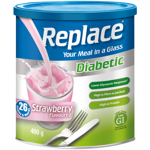 REPLACE DIABETIC STRAWBERRY POWDER 400G