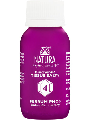 NATURA BIOCHEMIC TISSUE SALTS FERRUM PHOS D6 TABLETS 125