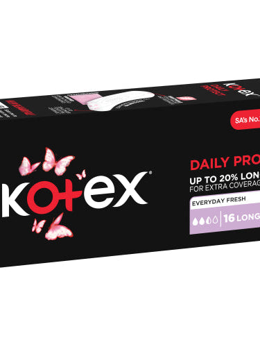 KOTEX PANTYLINERS LONG UNSCENTED 16
