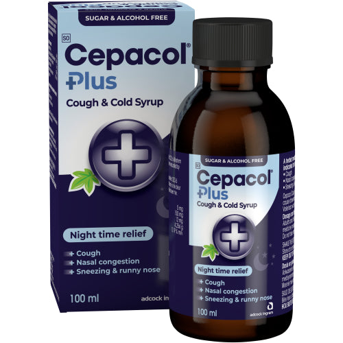 CEPACOL PLUS COUGH & COLD SYRUP 100ML