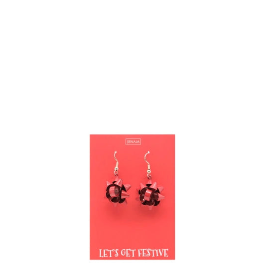 JENAM CHRISTMAS EARINGS RED BOW