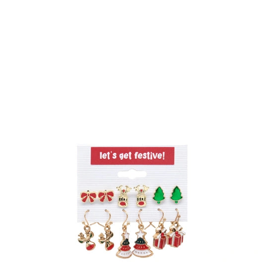 JENAM CHRISTMAS EARINGS - 6PACK ASSORTED