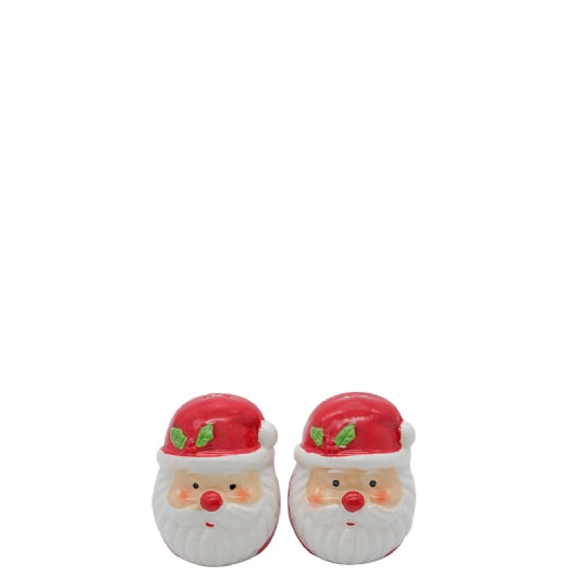 JENAM CHRISTMAS - SALT & PEPPER SHAKER (SANTA HEADS 8CM)